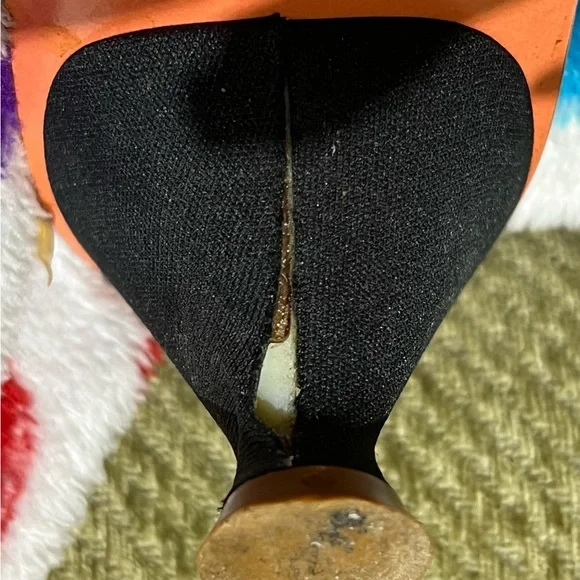 RARE Fendi Black Satin slide shoes with enamel and crystal flowers. Size 10 - Picture 7 of 9